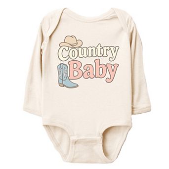 Country Baby Outline Pastel - Baby Long Sleeve Bodysuit