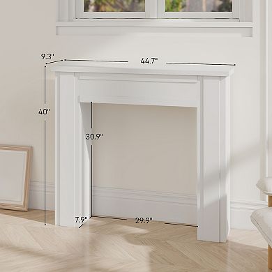HOMCOM Modern Fireplace Mantel, Fireplace Surround with Leg