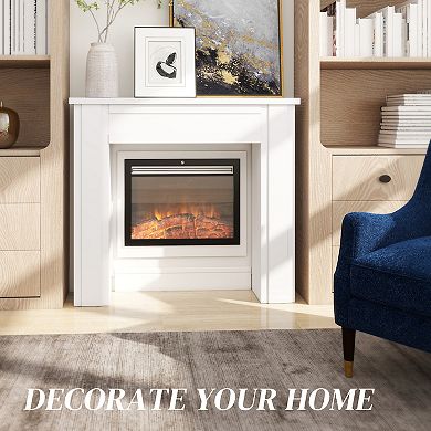 HOMCOM Modern Fireplace Mantel, Fireplace Surround with Leg