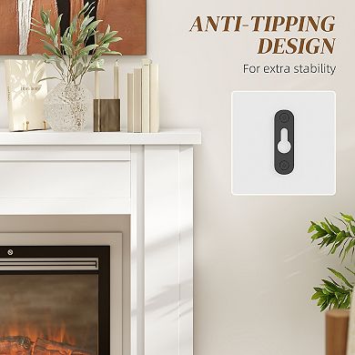 HOMCOM Modern Fireplace Mantel, Fireplace Surround with Leg