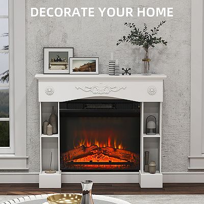 骨壷セット 7寸 白並 骨壷 覆い袋 Mantle（マントル）ホワイト レース HOMCOM Baroque Fireplace Mantel, Fireplace Surround with Leg