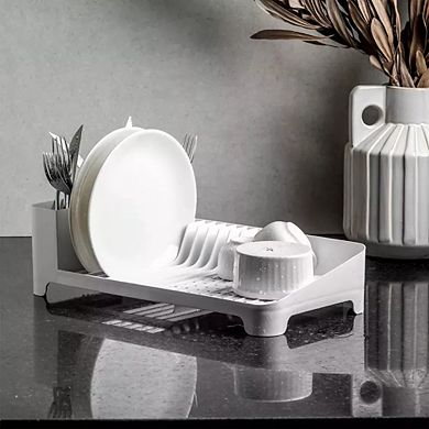 OU Kitchen Sink Organizer Set 3pc, Dish Rack, Cutlery Drainer & Soap Dispenser with Sponge Holder