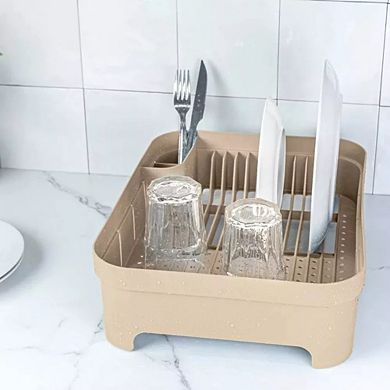 OU Kitchen Sink Organizer 3pc Set, Dish Rack, Cutlery Drainer & Soap Dispenser Caddy w Sponge Holder