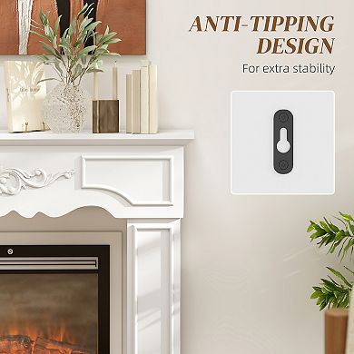 HOMCOM Baroque Fireplace Mantel, Fireplace Surround with Leg