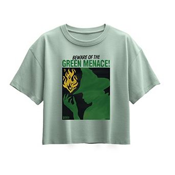 Girls 7-16 Wicked For Good Beware Of The Green Menace! Boxy Tee
