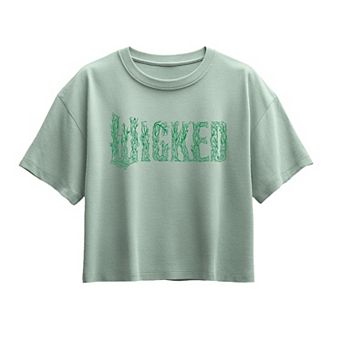 Girls 7-16 Wicked For Good Logo Tree Branch Boxy Tee