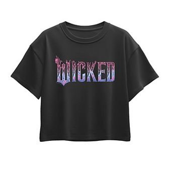 Girls 7-16 Wicked For Good Logo Floral Boxy Tee