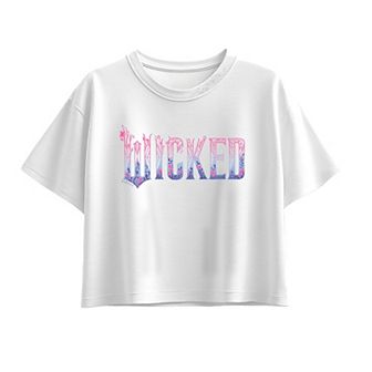 Girls 7-16 Wicked For Good Logo Floral Boxy Tee