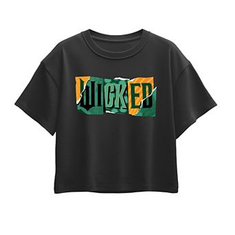 Girls 7-16 Wicked For Good Logo Ripped Boxy Tee