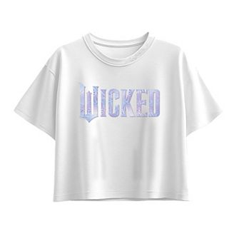 Girls 7-16 Wicked For Good Logo Butterfly Sparkle Boxy Tee