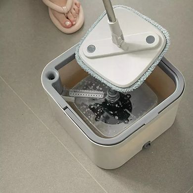 OU Spin Mop with Clean Dirty Water Separation Bucket, 360° Rotating Mop Bucket with Extra Refill