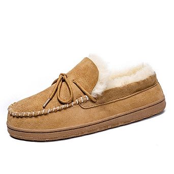 Women's Shearling and Suede Moccasin Slippers CY2467