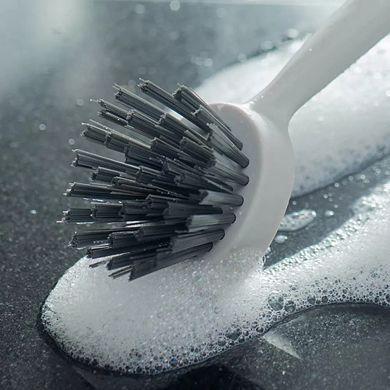 OU Cleaning Scrub Brush, Heavy Duty Cleaning Scrubber Brush for Bathroom & Kitchen, Built-In Scraper