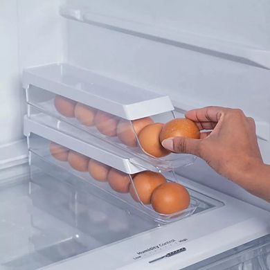OU Egg Holder for Fridge, BPA Free Rolling Egg Organizer for Refrigerator Organization