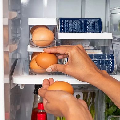 OU Egg Holder for Fridge, BPA Free Rolling Egg Organizer for Refrigerator Organization