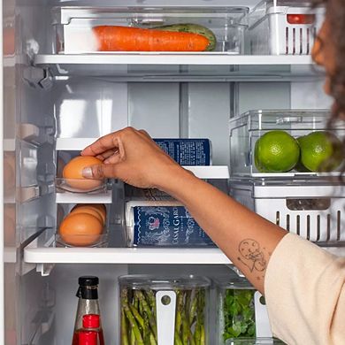 OU Egg Holder for Fridge, BPA Free Rolling Egg Organizer for Refrigerator Organization