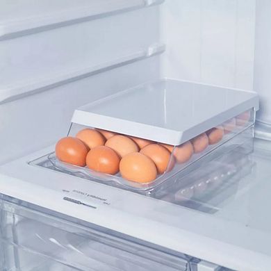 OU Egg Holder for Fridge, BPA Free Refrigerator Rolling Egg Organizer, Stackable Kitchen Container