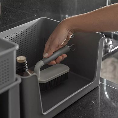 OU Scrub Brush with Ergonomic Handle, All Purpose Bathroom & Kitchen Heavy Duty Cleaning Scrubber