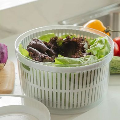 OU Salad Spinner Clear 5.8 qt - Vegetable Washer, Lettuce Dryer with Bowl, Lid & Storage Container
