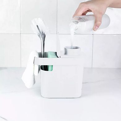 OU 22oz Soap Dispenser, Kitchen Soap Pump, Sponge & Dish Brush Holder, Gel & Dish Soaps Compatible