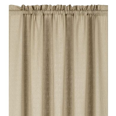 Kate Aurora 1 Piece Flax Semi Sheer Rod Pocket Beige Linen Curtain Panel