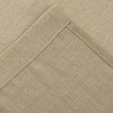 Kate Aurora 1 Piece Flax Semi Sheer Rod Pocket Beige Linen Curtain Panel