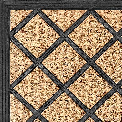 Kate Aurora Lenox Hill Lattice Coir Bristled Outdoor All Season Welcome Mat With Rubber Trim