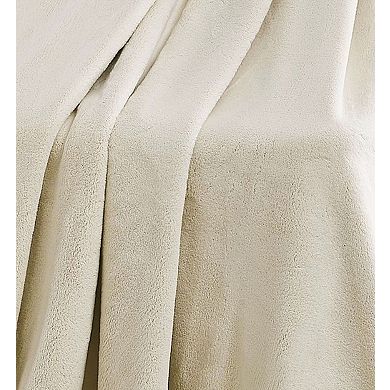 Kate Aurora Ultra Soft & Plush Oversized Ivory Beige Cloud Fleece Accent Throw Blanket