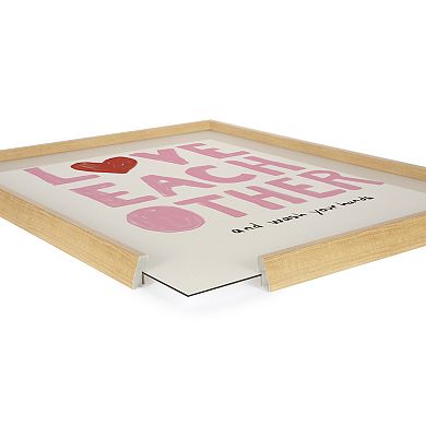 Blake Love Each Other Framed Printed Glass by Kelly Knaga