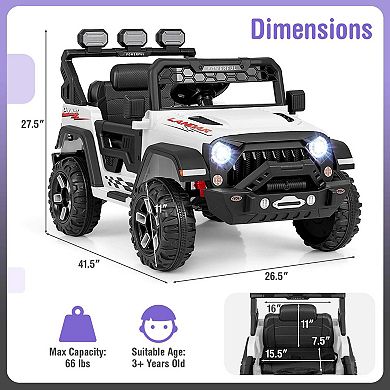 Costway 12V Kids Ride On Truck with 2*12V Motors Spring Suspension & Remote Control