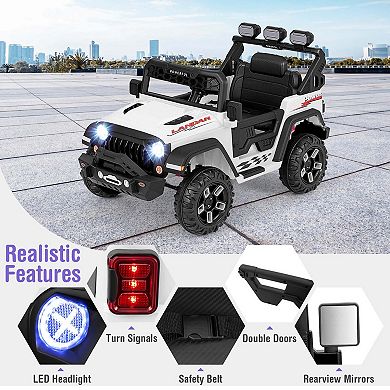 Costway 12V Kids Ride On Truck with 2*12V Motors Spring Suspension & Remote Control