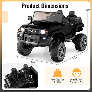 Costway 24V 2 Seater Ride on Car for Kids Licensed Toyota LC250 Ride on Truck with Remote