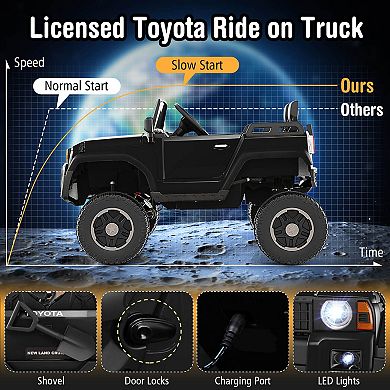 Costway 24V 2 Seater Ride on Car for Kids Licensed Toyota LC250 Ride on Truck with Remote