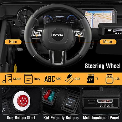 Costway 24V 2 Seater Ride on Car for Kids Licensed Toyota LC250 Ride on Truck with Remote