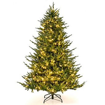 Costway 6 FT Pre-Lit Artificial Christmas Tree Hinged 788 Branch Tips & 280 LED Lights