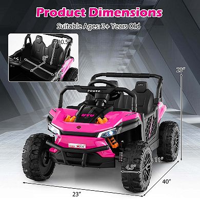 Costway 12V Kids Ride on Truck with Parental Remote 3 Speeds & Reverse Forward Function