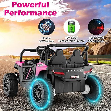 Costway 12V Kids Ride on Truck with Parental Remote 3 Speeds & Reverse Forward Function
