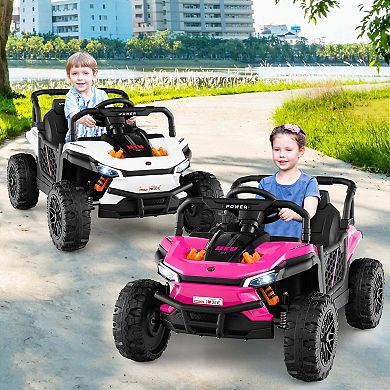 Costway 12V Kids Ride on Truck with Parental Remote 3 Speeds & Reverse Forward Function