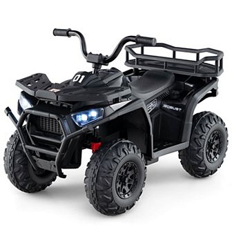 Costway 24V Kids Ride on Electric ATV Car Toy with Spring Suspension & LED Lights USB
