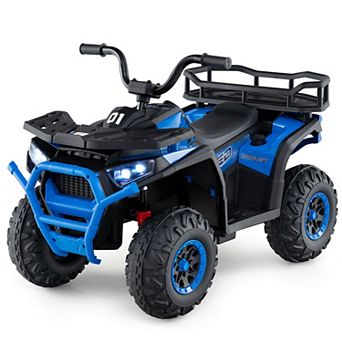 Costway 24V Kids Ride on Electric ATV Car Toy with Spring Suspension & LED Lights USB
