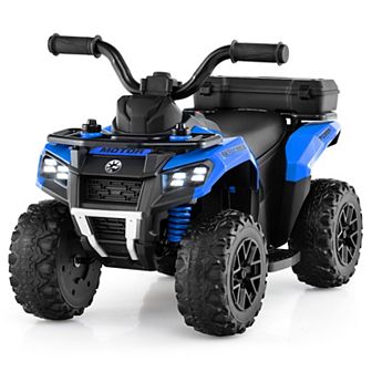 Costway 6V Toddler Ride On Electric Car ATV with Lights & Music & USB Port Storage Box Toy Car