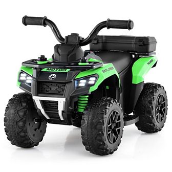 Costway 6V Toddler Ride On Electric Car ATV with Lights & Music & USB Port Storage Box Toy Car