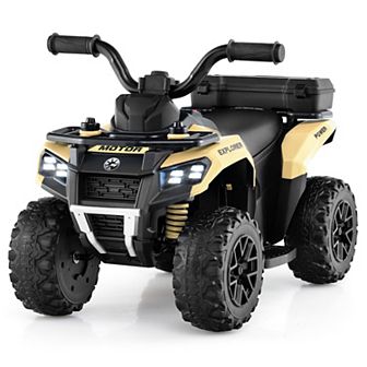 Costway 6V Toddler Ride On Electric Car ATV with Lights & Music & USB Port Storage Box Toy Car