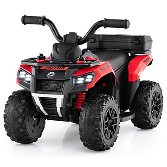 Costway 6V Toddler Ride On Electric Car ATV with Lights & Music & USB Port Storage Box Toy Car