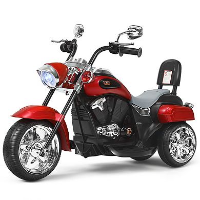Costway 6V Kids Ride on Chopper Motorcycle 3 Wheel Trike with Headlight and Horn Racing