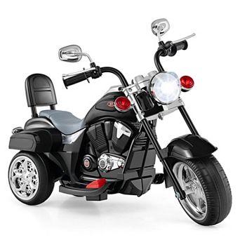 Costway Kids Motorcycle, 6V Battery Powered 3-Wheel Electric Motorcycle for Kids with Horn