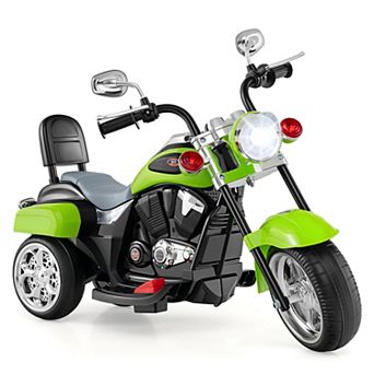 Costway Kids Motorcycle, 6V Battery Powered 3-Wheel Electric Motorcycle for Kids with Horn