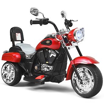 Costway 6V Kids Ride on Chopper Motorcycle 3 Wheel Trike with Headlight and Horn Racing
