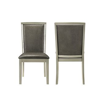 New Classic Furniture Lumina Wood Dining Chair in Silver (Set of 2)