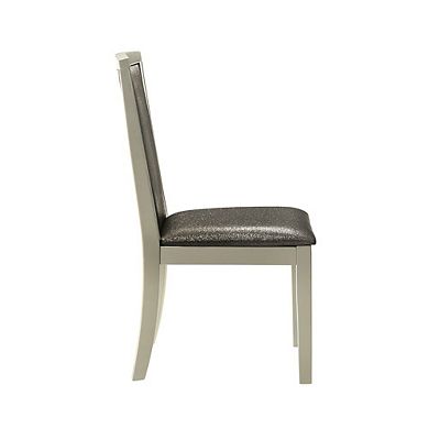 New Classic Furniture Lumina Wood Dining Chair in Silver (Set of 2)